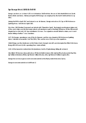 A preview of a PDF biography for Brick, George